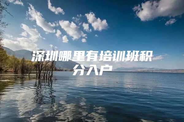 深圳哪里有培训班积分入户