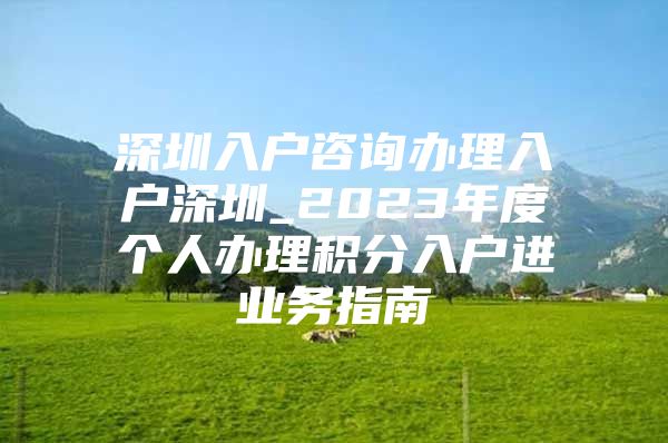 深圳入户咨询办理入户深圳_2023年度个人办理积分入户进业务指南