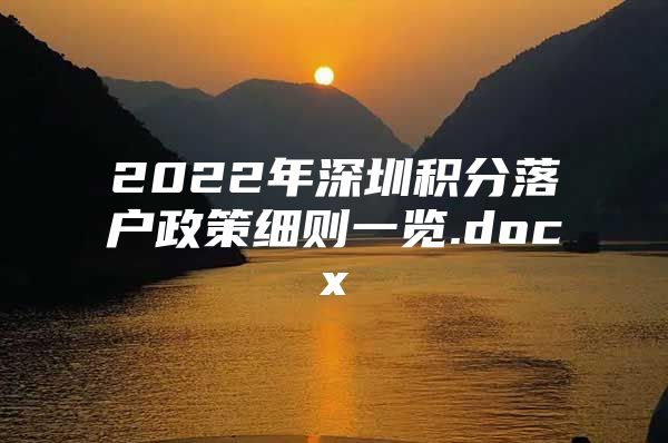 2022年深圳积分落户政策细则一览.docx