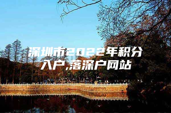 深圳市2022年积分入户,落深户网站