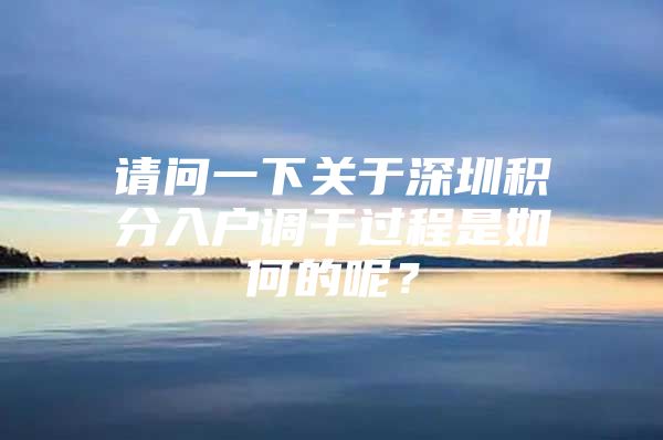 请问一下关于深圳积分入户调干过程是如何的呢？