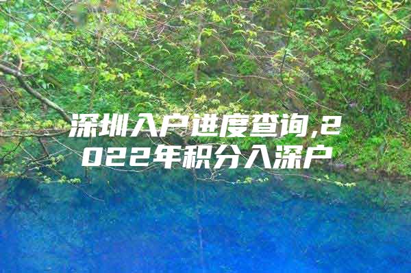 深圳入户进度查询,2022年积分入深户