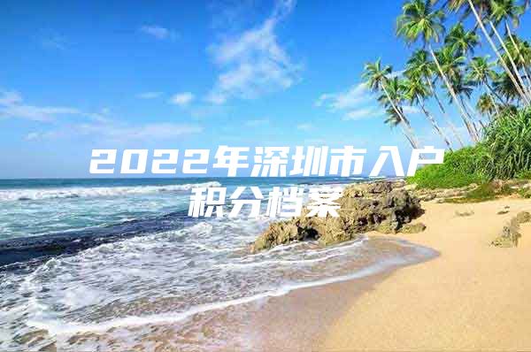 2022年深圳市入户积分档案