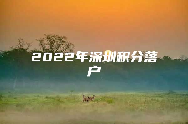 2022年深圳积分落户