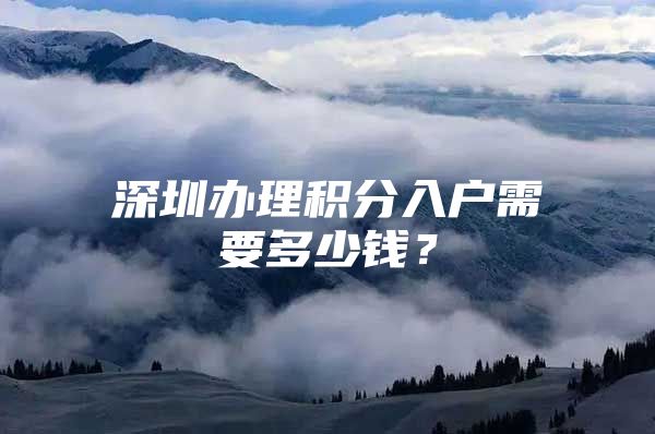 深圳办理积分入户需要多少钱？