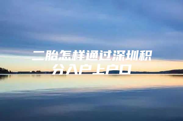 二胎怎样通过深圳积分入户上户口