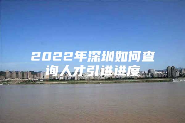 2022年深圳如何查询人才引进进度