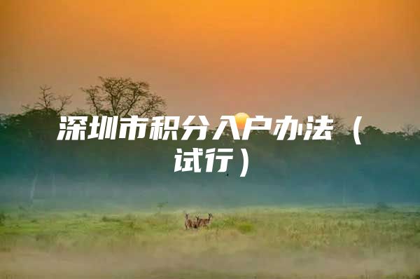 深圳市积分入户办法（试行）