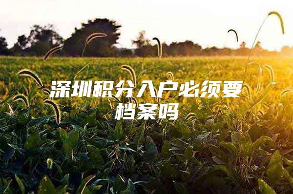 深圳积分入户必须要档案吗