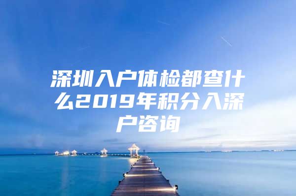 深圳入户体检都查什么2019年积分入深户咨询