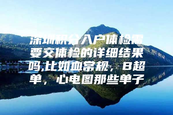 深圳积分入户体检需要交体检的详细结果吗,比如血常规，B超单，心电图那些单子