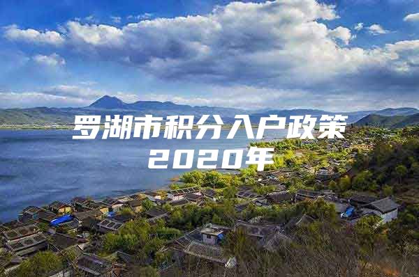 罗湖市积分入户政策2020年