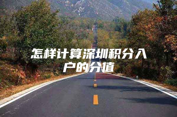 怎样计算深圳积分入户的分值