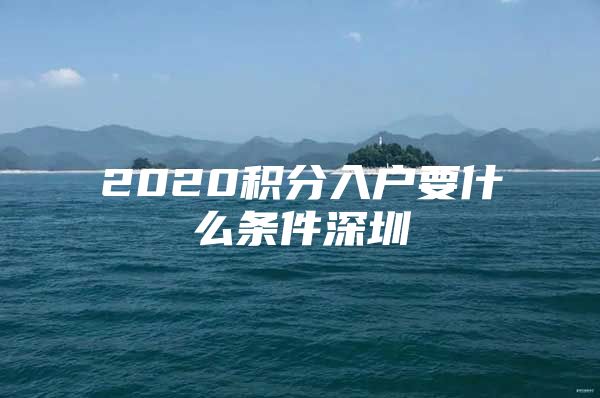 2020积分入户要什么条件深圳