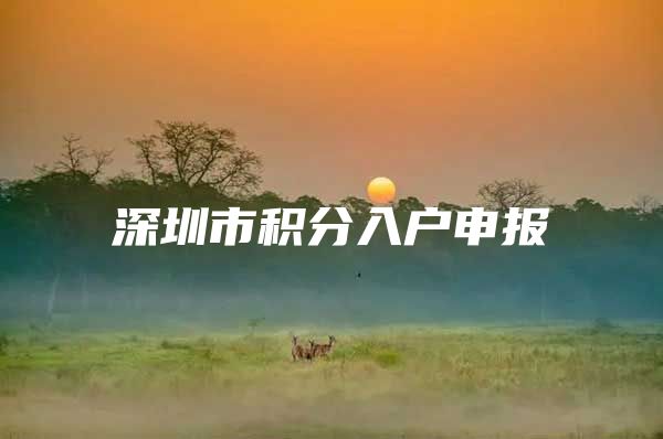 深圳市积分入户申报