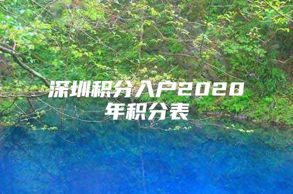 深圳积分入户2020年积分表
