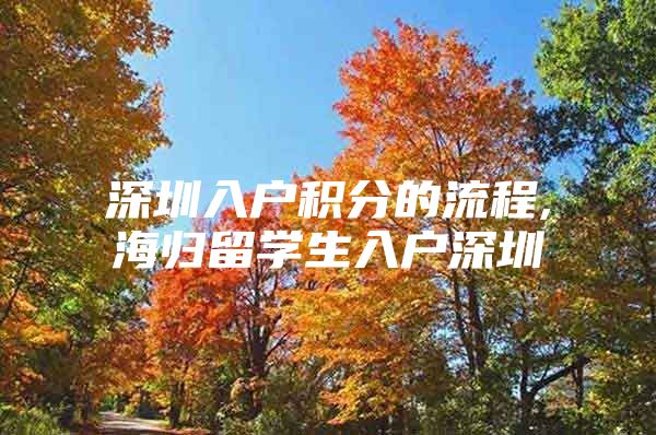 深圳入户积分的流程,海归留学生入户深圳
