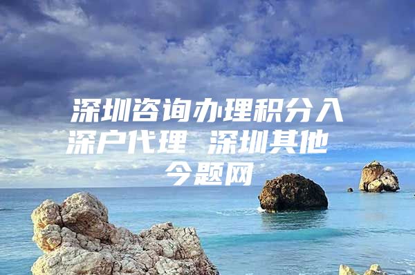 深圳咨询办理积分入深户代理 深圳其他 今题网
