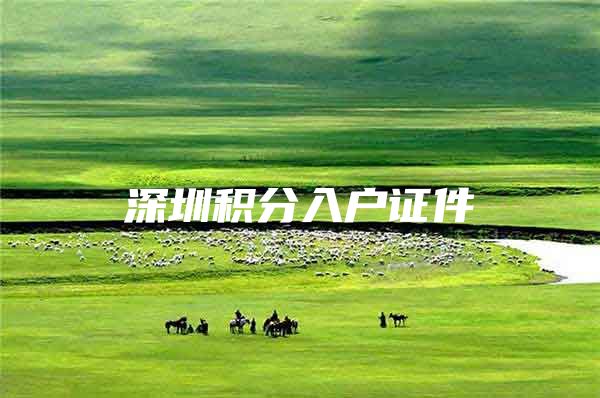 深圳积分入户证件