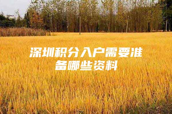 深圳积分入户需要准备哪些资料