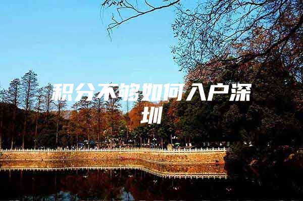 积分不够如何入户深圳