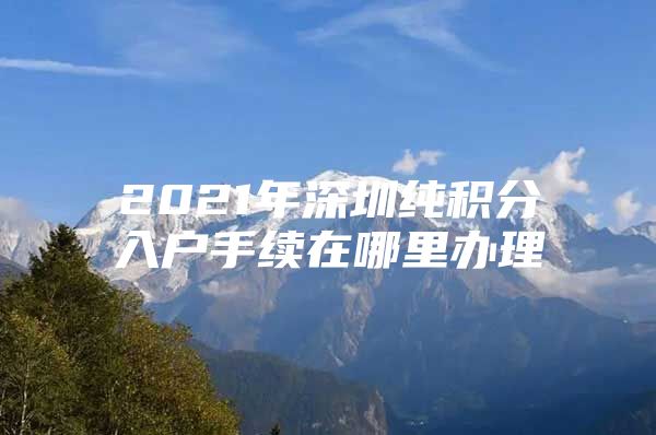 2021年深圳纯积分入户手续在哪里办理