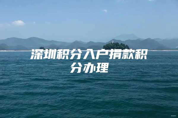 深圳积分入户捐款积分办理