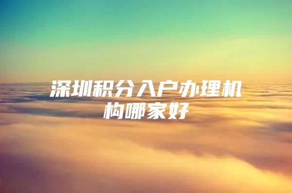 深圳积分入户办理机构哪家好