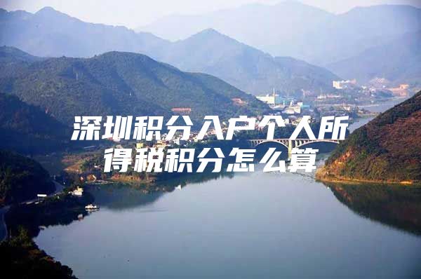 深圳积分入户个人所得税积分怎么算
