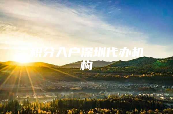 积分入户深圳代办机构