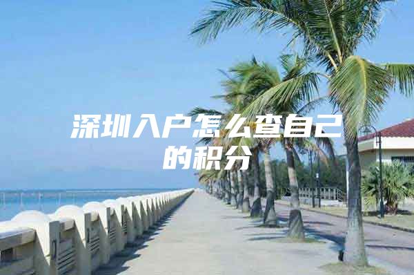 深圳入户怎么查自己的积分